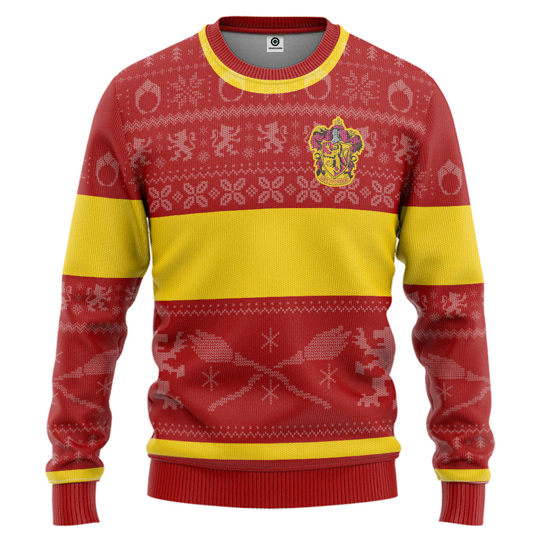 Harry Potter Gryffindor Ugly Christmas Edition Custom Ugly Sweater