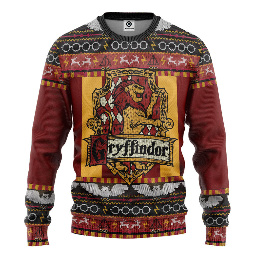 Harry Potter Gryffindor Ugly Christmas Ver 3 Custom Ugly Sweater