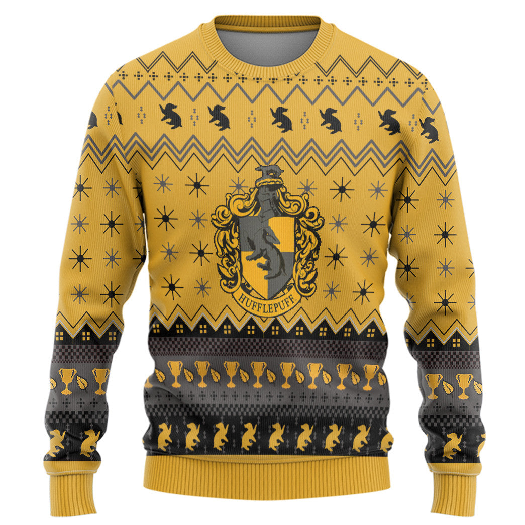 Harry Potter Hufflepuff Holiday Ugly Christmas Custom Ugly Sweater