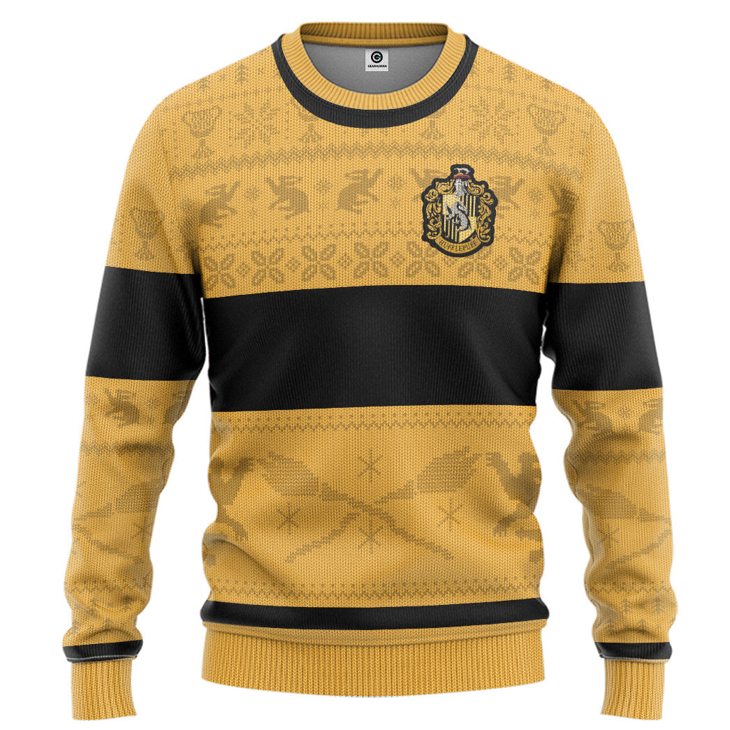 Harry Potter Hufflepuff Ugly Christmas Edition Custom Ugly Sweater