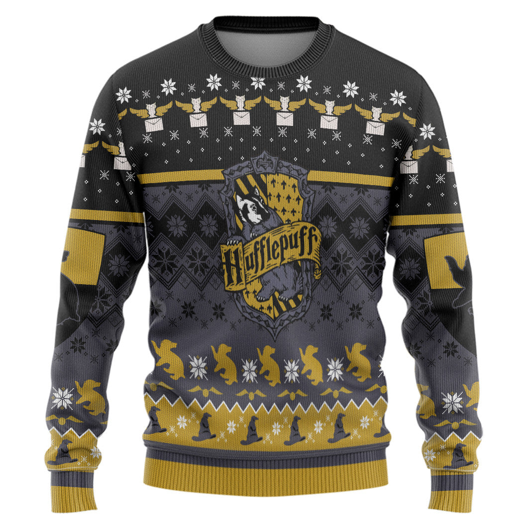 Harry Potter Hufflepuff Ugly Christmas Ver 1 Custom Ugly Sweater