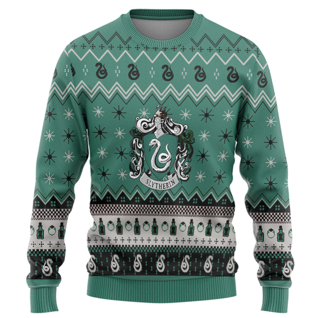 Harry Potter Slytherin Holiday Ugly Christmas Custom Ugly Sweater