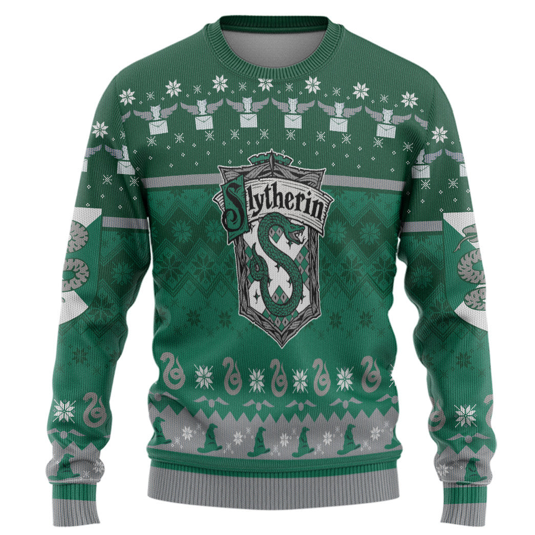 Harry Potter Slytherin Ugly Christmas Ver 1 Custom Ugly Sweater