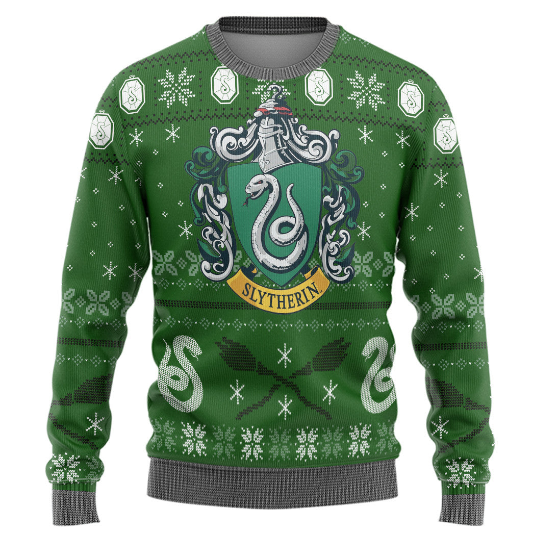 Harry Potter Slytherin Ugly Christmas Ver 2 Custom Ugly Sweater