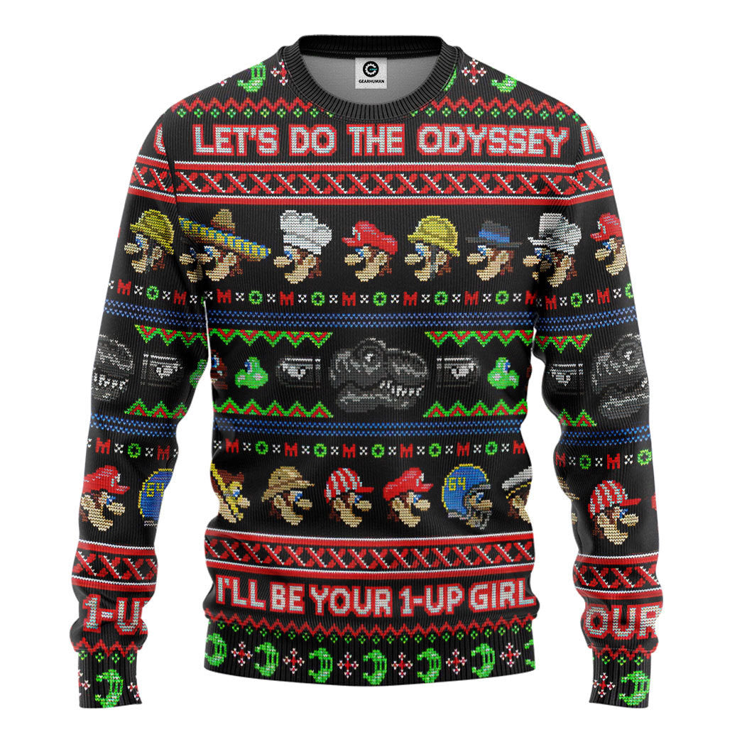 Mario Ugly Christmas Custom Ugly Sweater