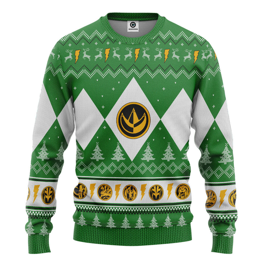 Mighty Morphin Green Ranger Christmas Custom Ugly Sweater