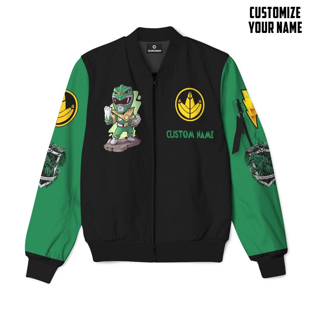 Mighty Morphin Power Ranger Green Custom Name Bomber