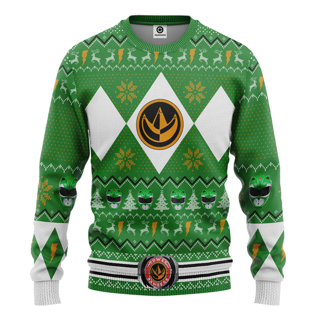 MMPR Green Ranger Christmas Custom Ugly Sweater