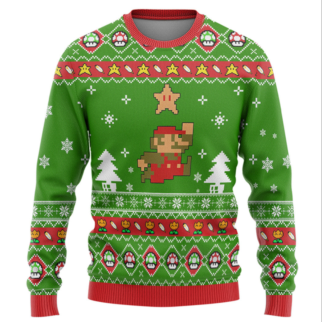 Nintendo Super Mario Custom Ugly Christmas Sweater