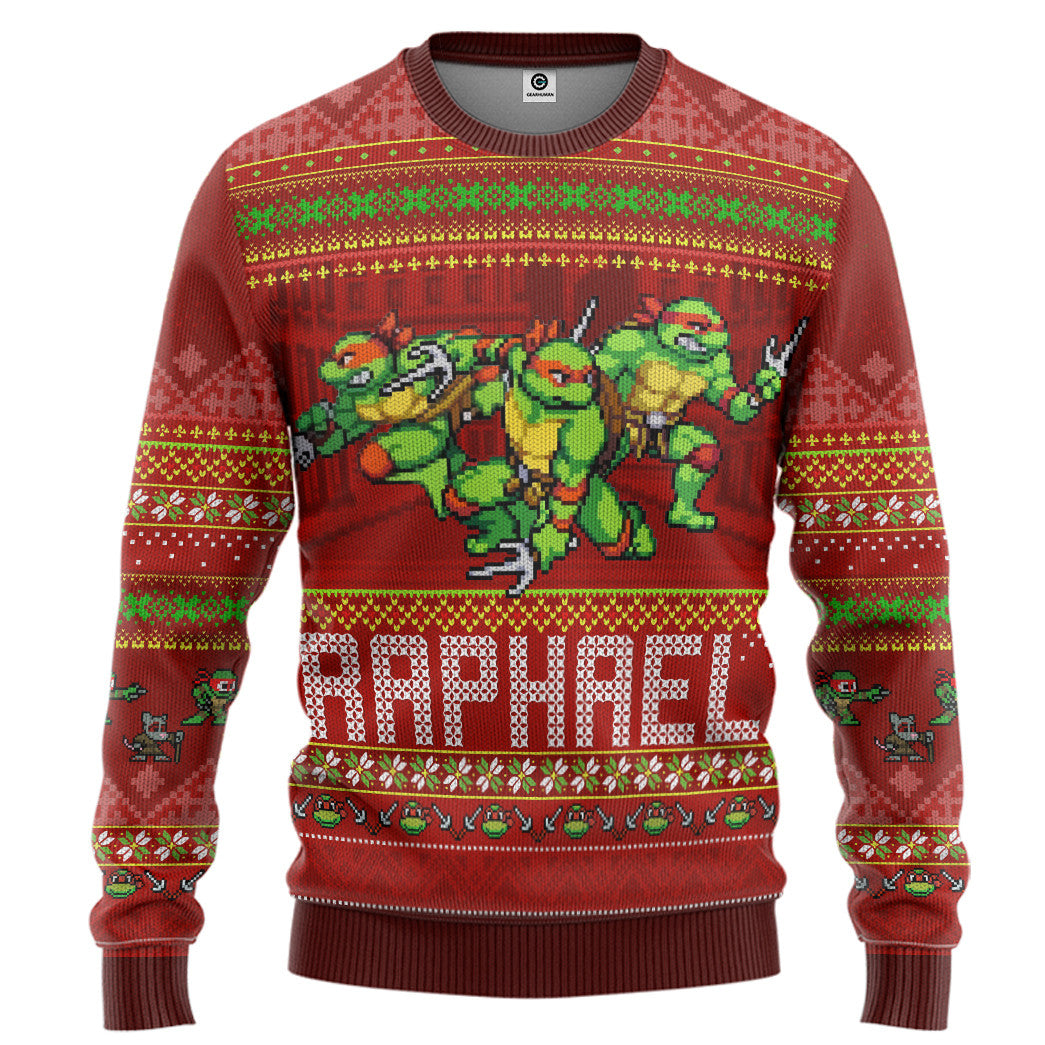 Raphael TMNT Ugly Christmas Style Custom Ugly Sweater