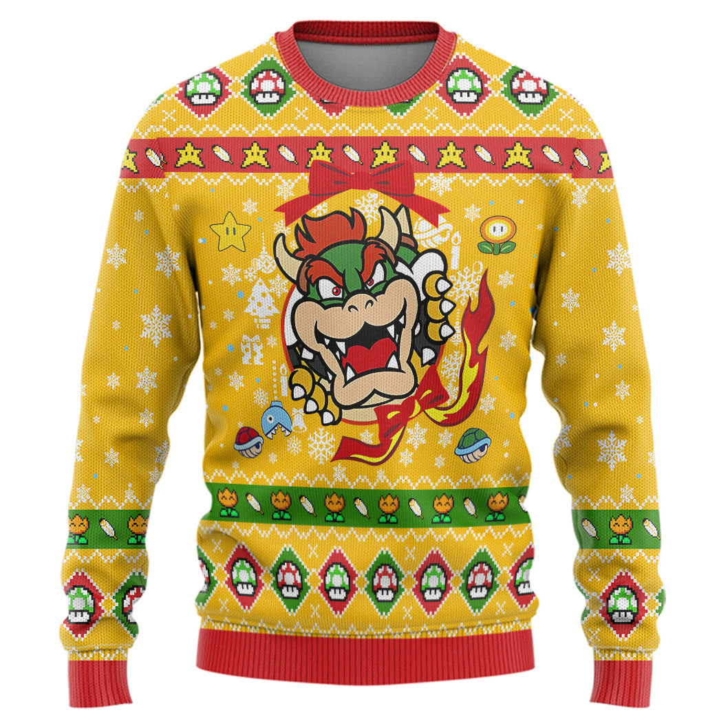 Super Mario Bowser Custom Ugly Christmas Sweater