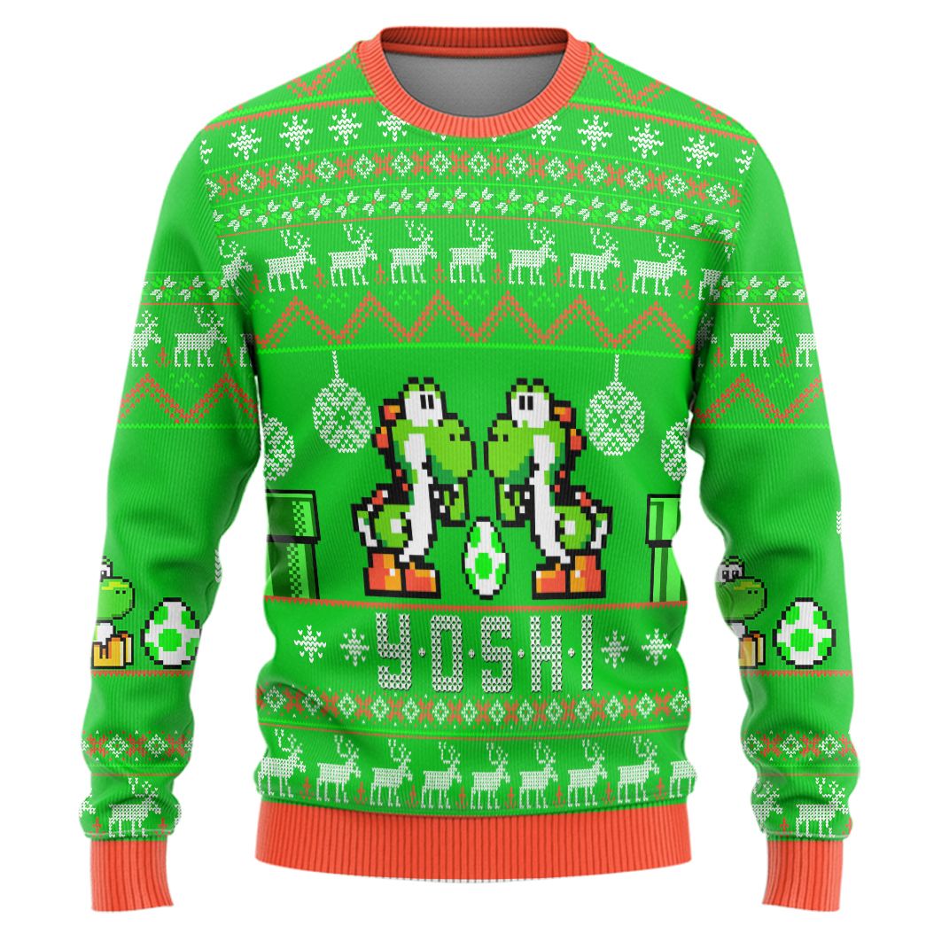 Super Mario Yoshi Custom Ugly Sweater