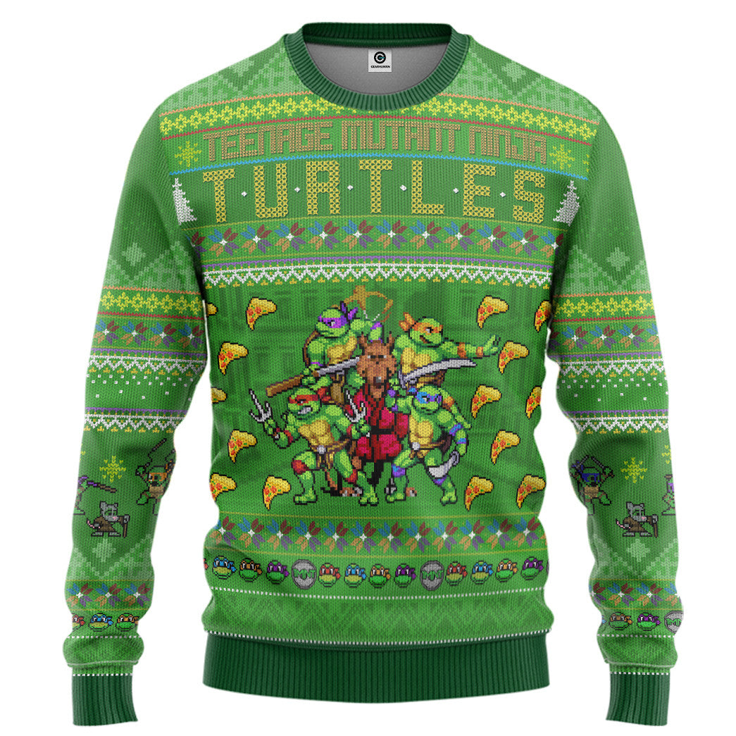 TMNT Turtles Ugly Christmas Style Custom Ugly Sweater