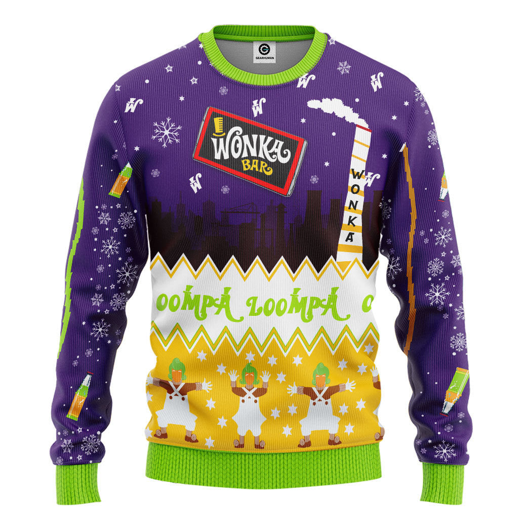 Willy Wonka & The Chocolate Factory Christmas Ugly Christmas Custom Ugly Sweater