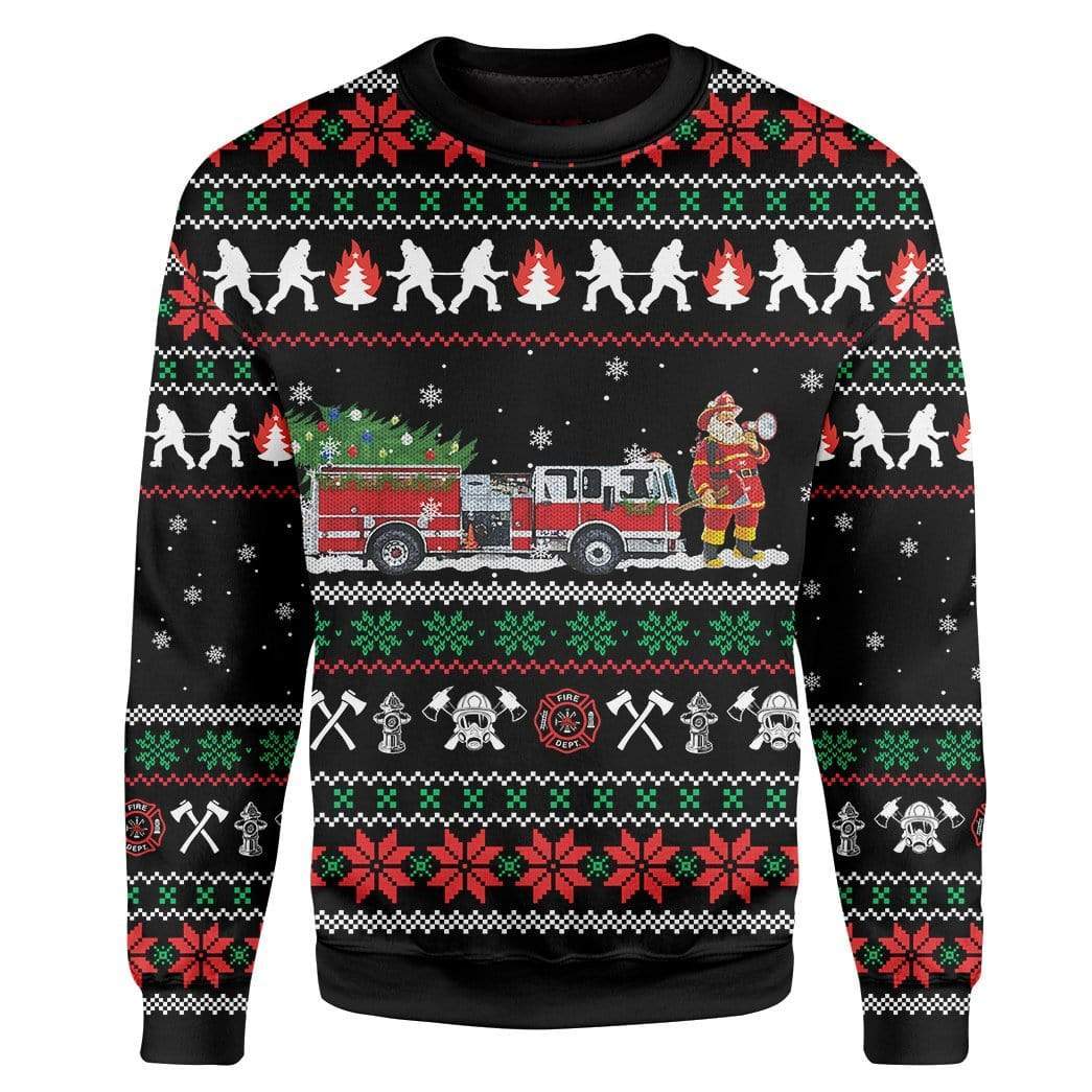 Custom Ugly Christmas Firefighter Sweater Jumper