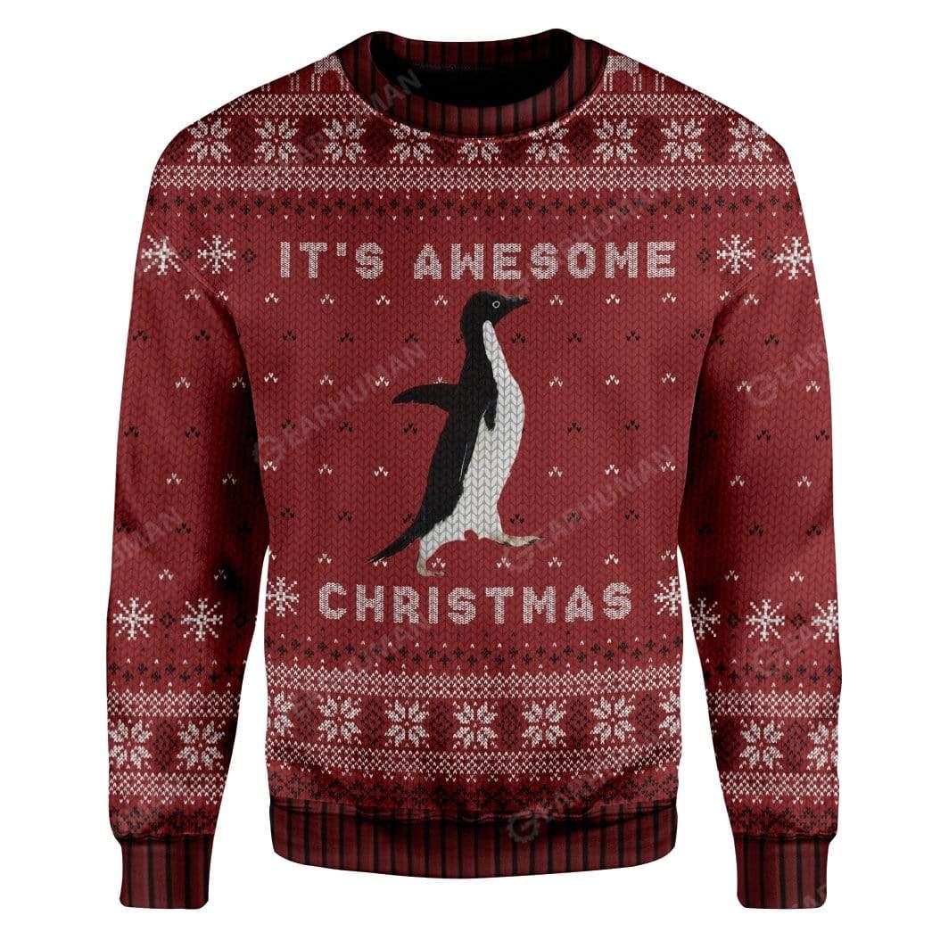 Ugly Awesome Penguin Christmas Custom Sweater Apparel