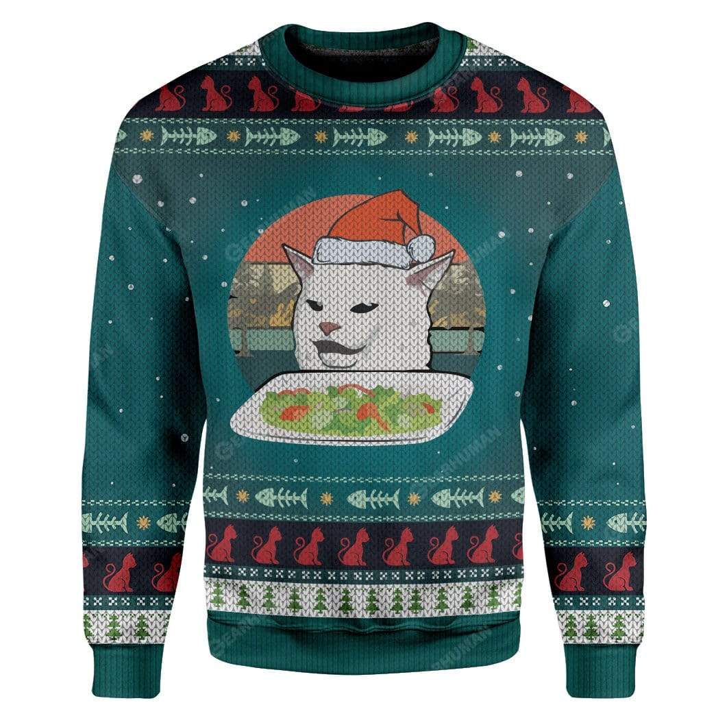 Ugly Christmas Cat Custom Sweater Apparel