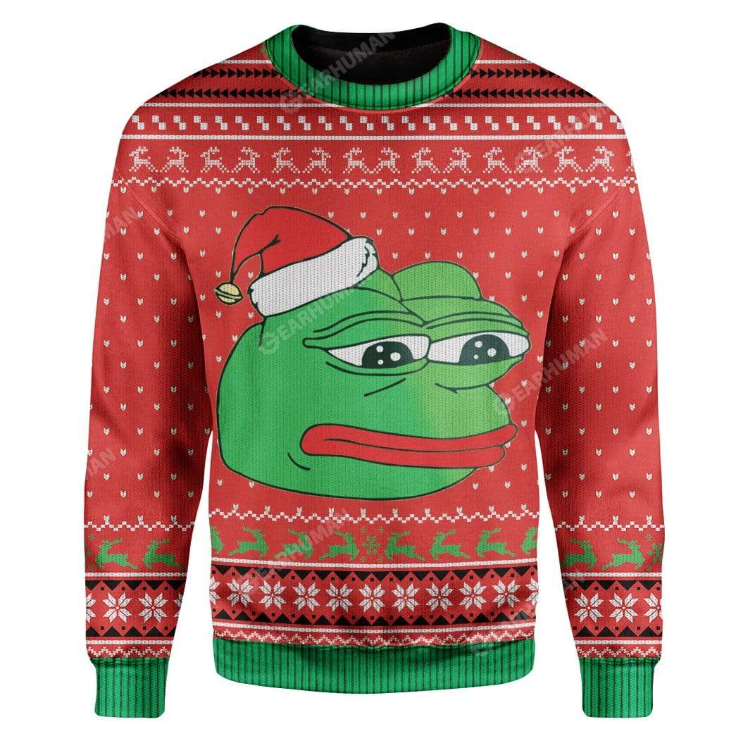 Ugly Christmas Pepe The Frog Custom Sweater Apparel