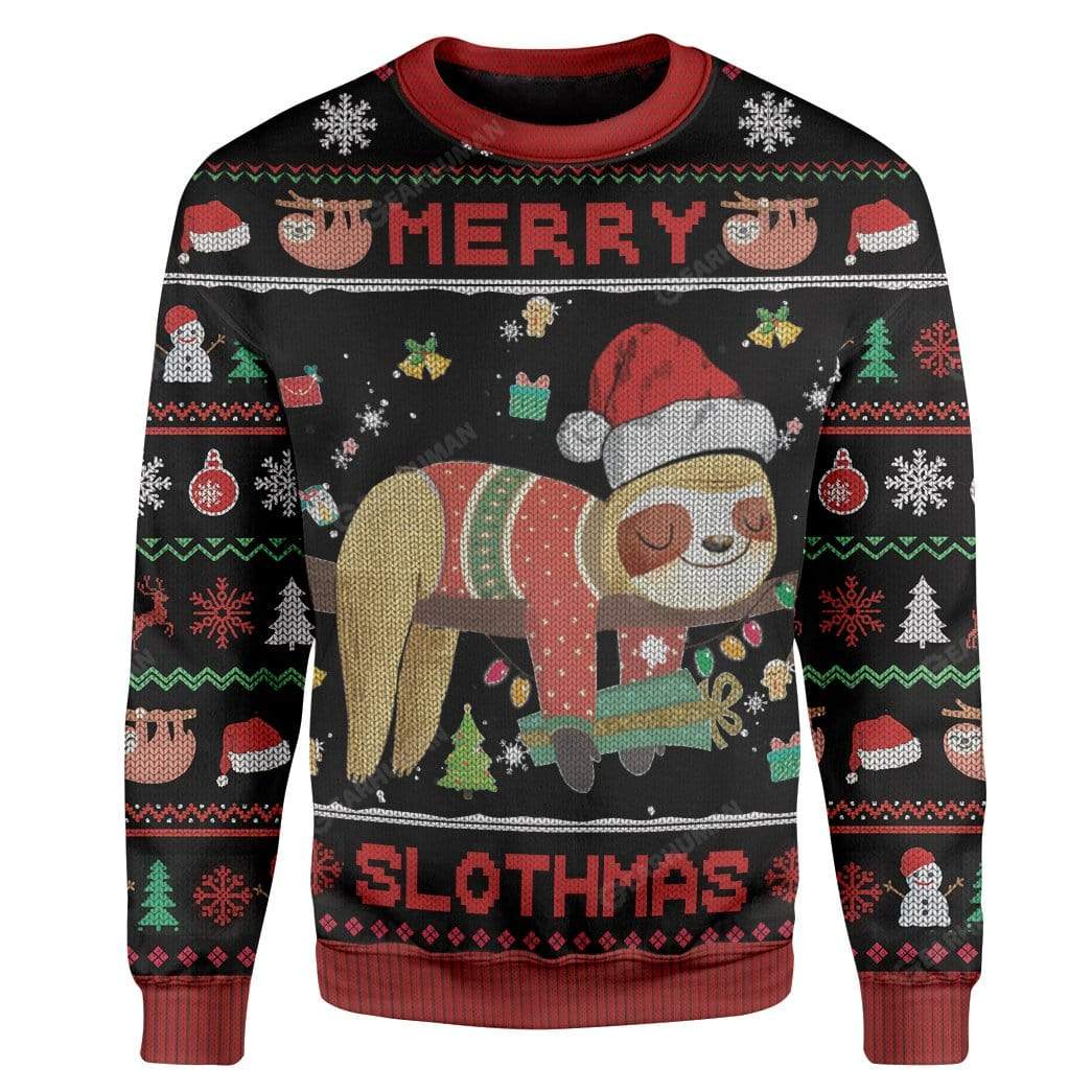 Ugly Merry Slothmas Custom Sweater Apparel