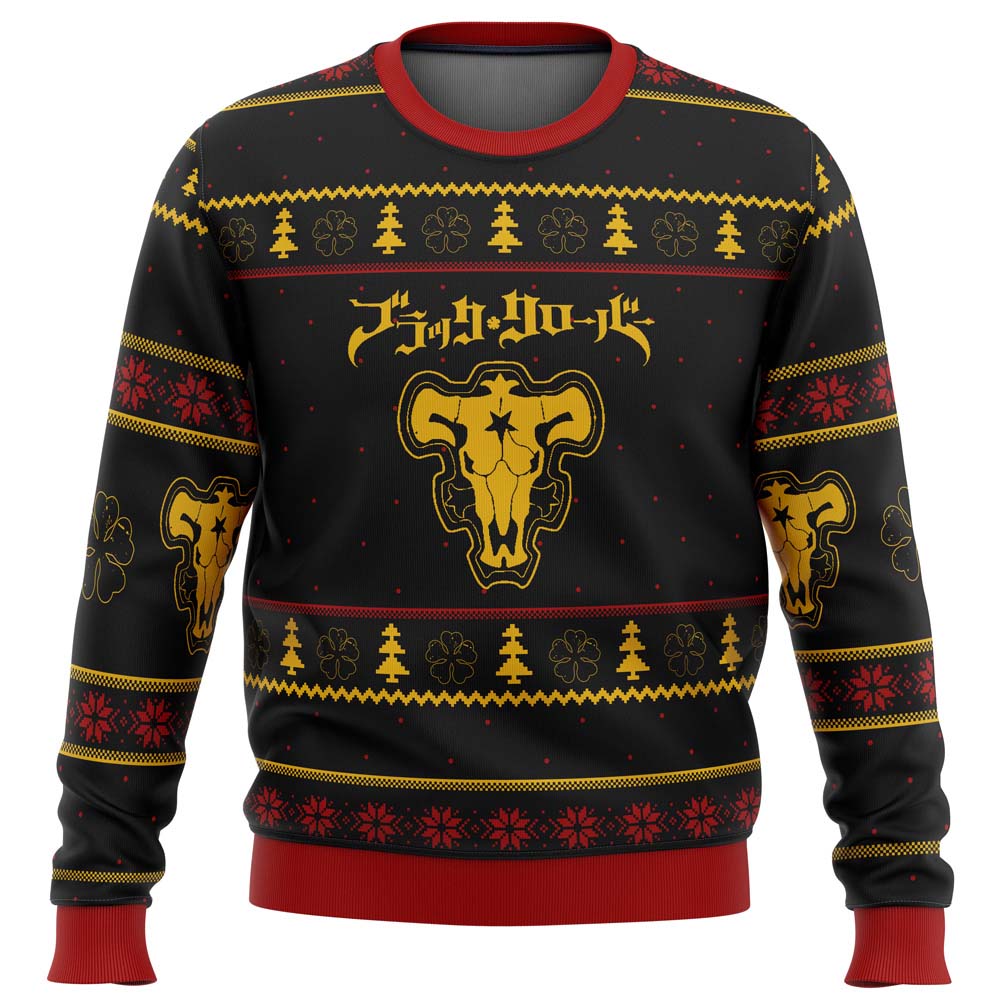 Black Clover Bulls Ugly Christmas Sweater