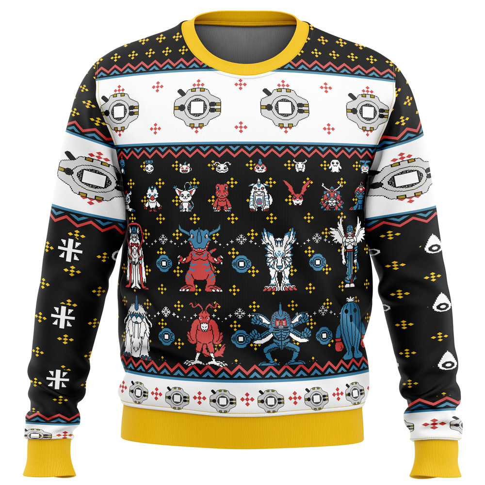 Digimon Sprites Ugly Christmas Sweater