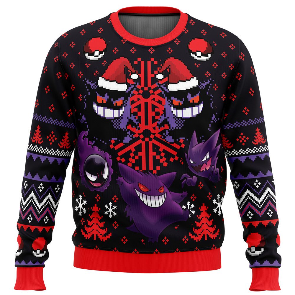 Ghosts Gengar Gastly Pokemon Ugly Christmas Sweater