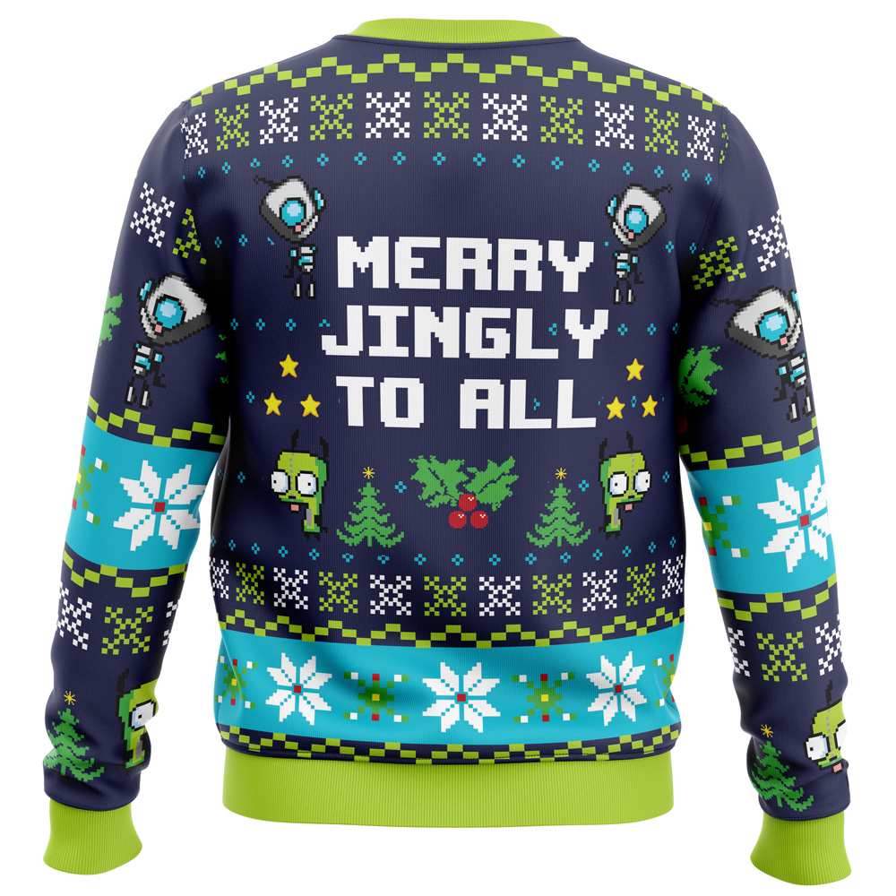 Merry Jingly Invader Zim Ugly Christmas Sweater 1