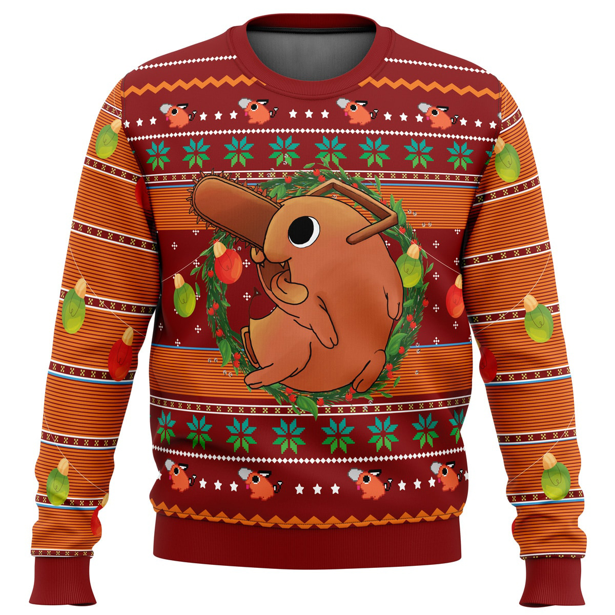 Pochita Chainsaw Man Ugly Christmas Sweater