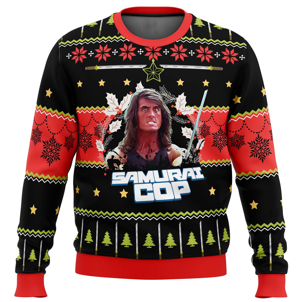 Samurai Cop Ugly Christmas Sweater