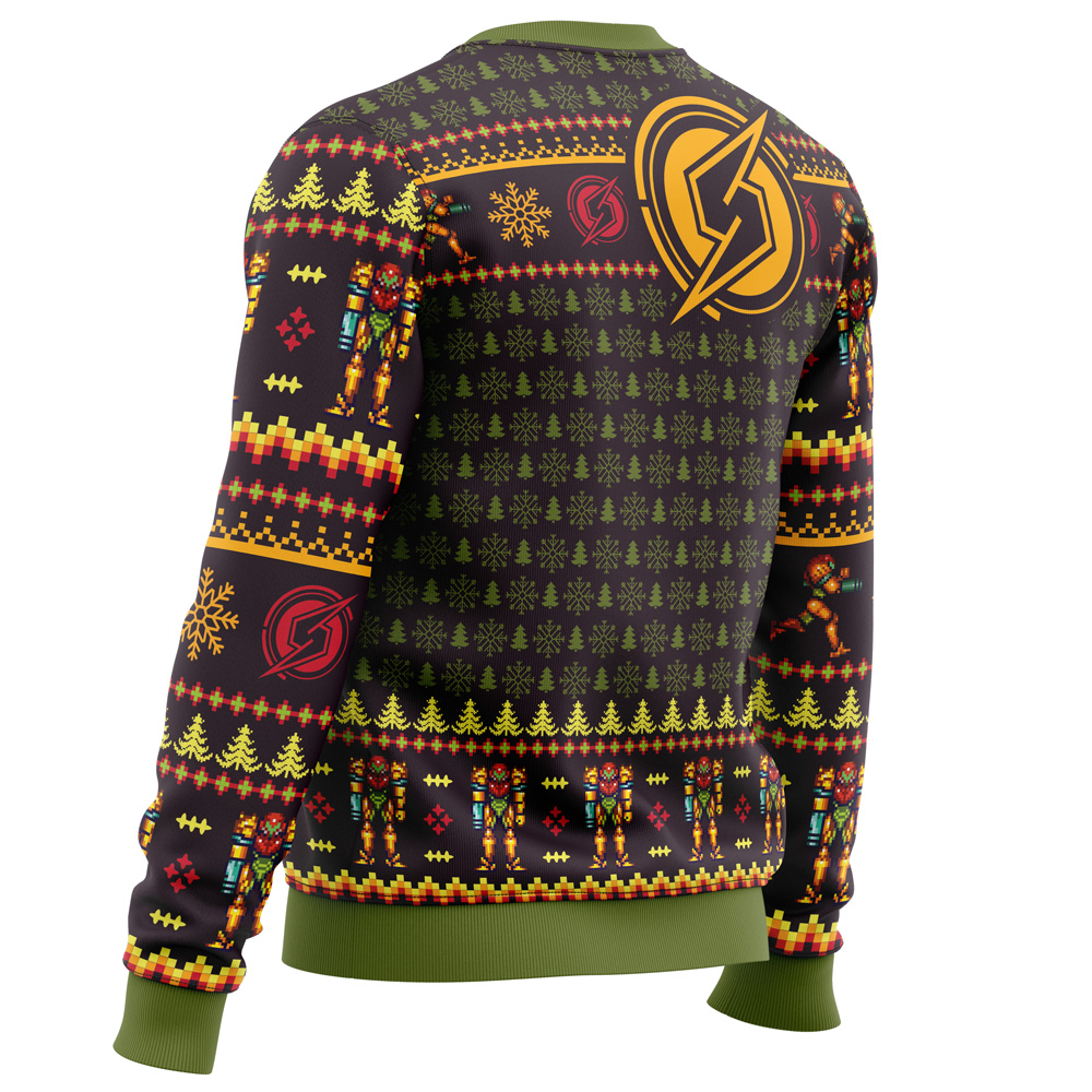 Santa Samus Aran Metroid Ugly Christmas Sweater 3