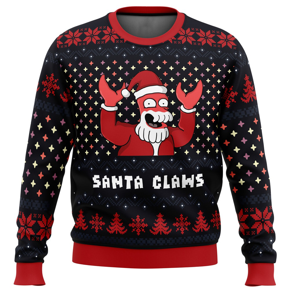 Xmas Ugly sweater Santa Claws Zoidberg Futurama Ugly Christmas Sweater