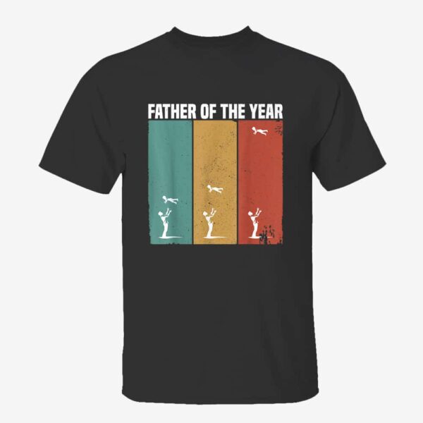 Father Of The Year Funny Dad Throwing Child In Sky Vintage T-Shirt