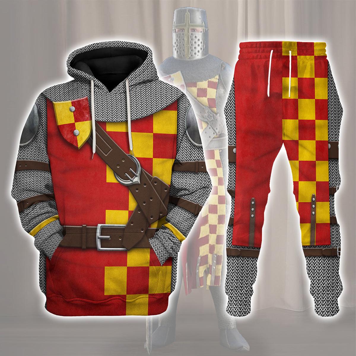 13th Century English Knight Costume Hoodie Sweatshirt T-Shirt Tracksuit