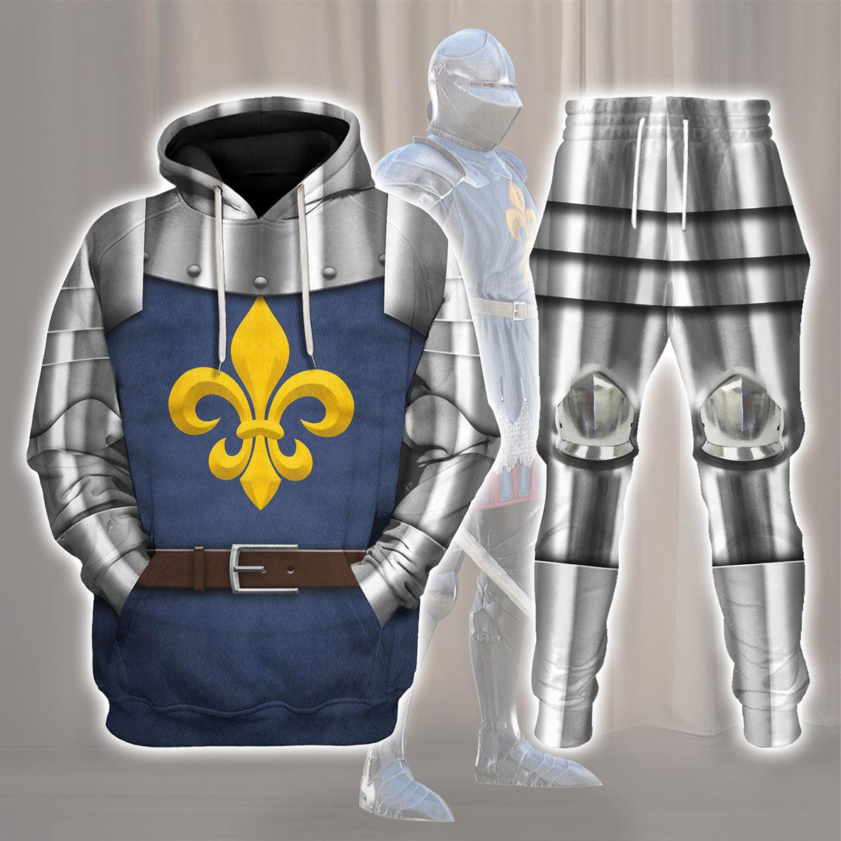 15th Century French Knight Costume Hoodie Sweatshirt T-Shirt Tracksuit