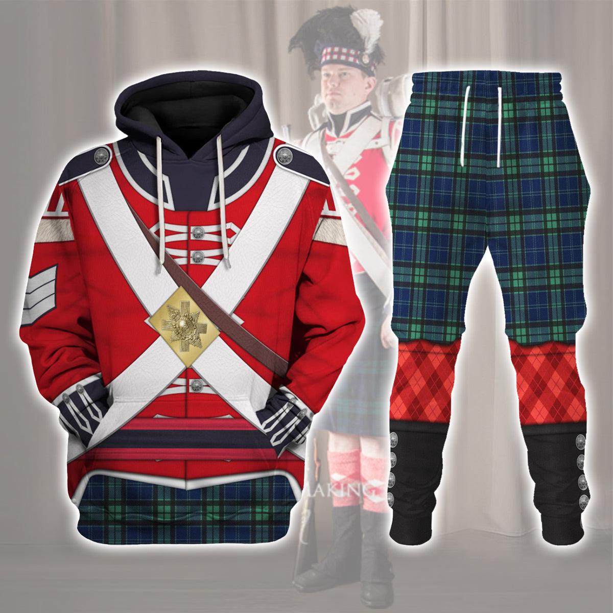 42nd Foot (Royal Highland) Private Grenadier Company (1812-1815) Uniform All Over Print Hoodie Sweatshirt T-Shirt Tracksuit