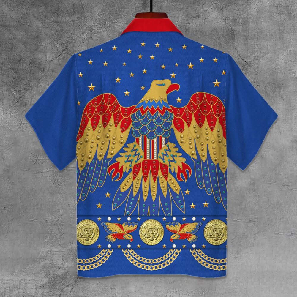 Elvis Eagle Blue Unisex Hawaii Shirt