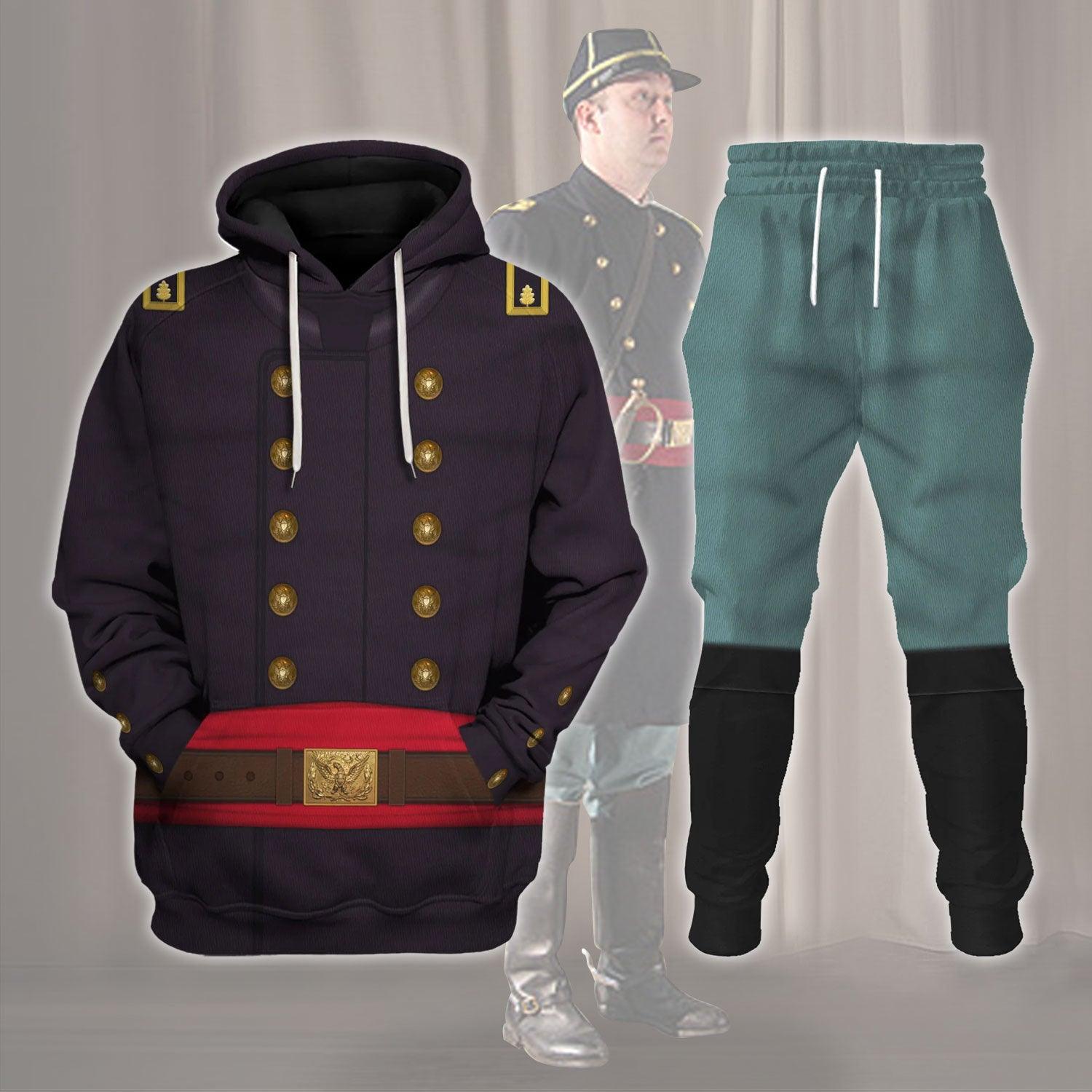 American Civil War Union Army Major Infantry Costume Hoodie Sweatshirt T-Shirt Tracksuit