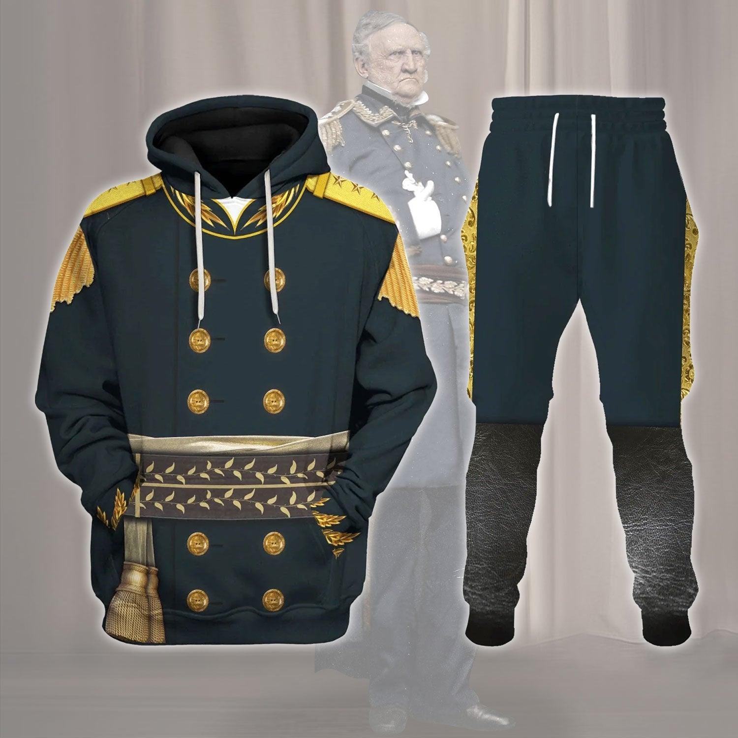 American Commander Winfield Scott Costume Hoodie Sweatshirt T-Shirt Tracksuit