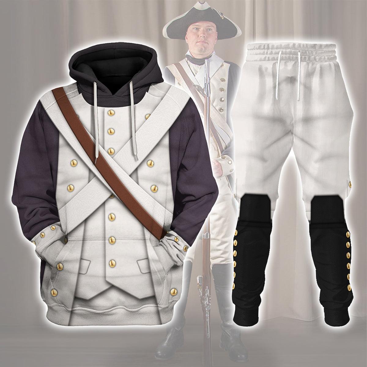 American Infantry-3rd Connecticut Regiment-1783 Uniform All Over Print Hoodie Sweatshirt T-Shirt Tracksuit