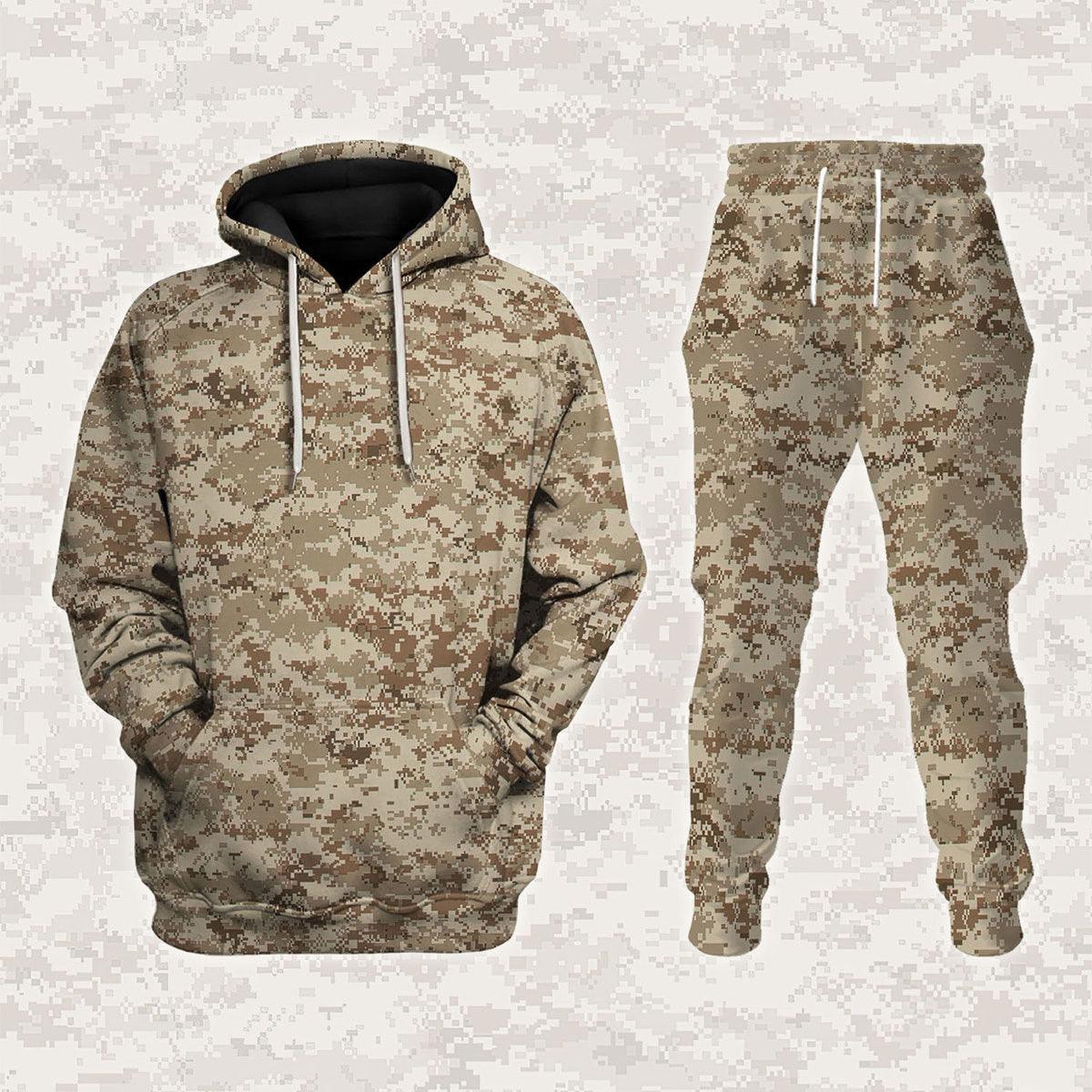 American Navy Working Uniform (NWU) Type II Camo Hoodie Sweatshirt T-Shirt Tracksuit