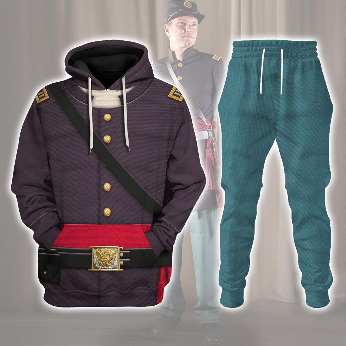 American Union Army Infantry Officer-Captain Uniform All Over Print Hoodie Sweatshirt T-Shirt Tracksuit