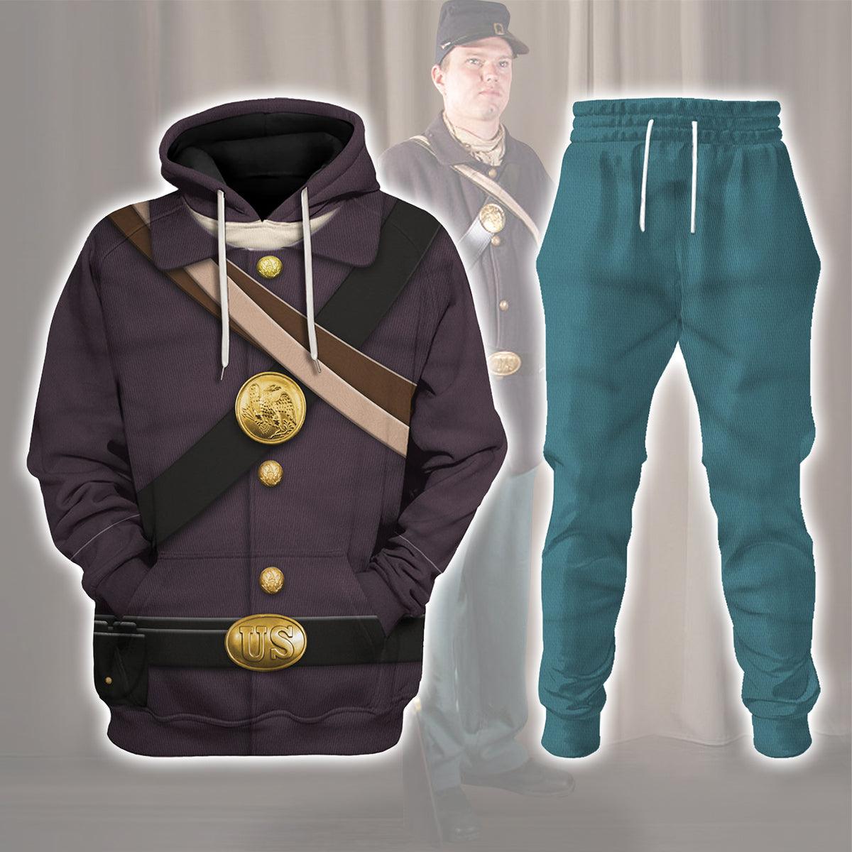 American Union Army-Infantry-Private Soldier Uniform All Over Print Hoodie Sweatshirt T-Shirt Tracksuit