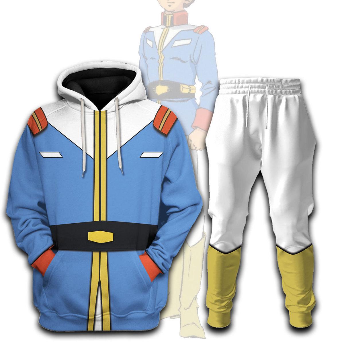 Amuro Ray Mobile Suit Gundam Costume All Over Print Tracksuit Hoodie