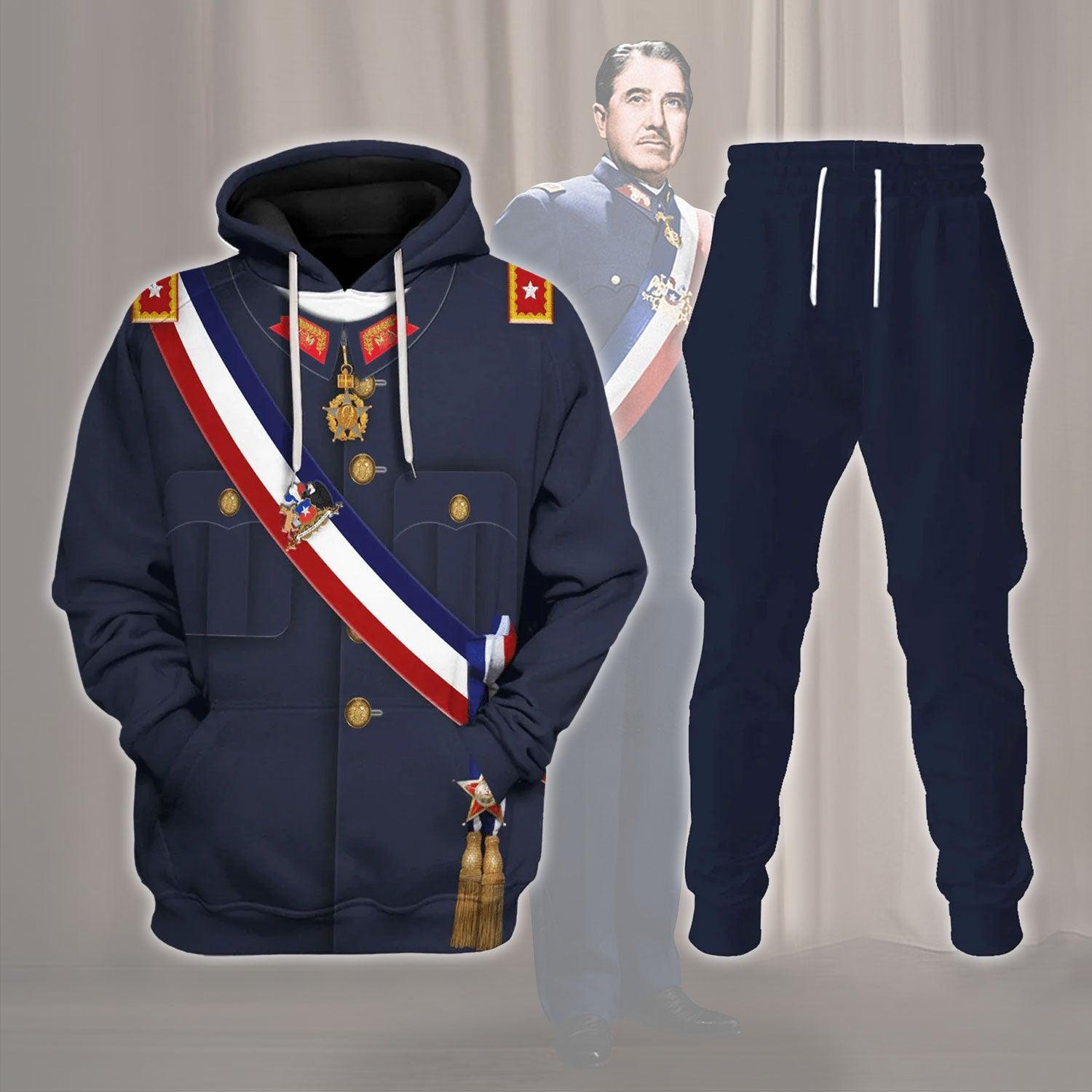 Augusto Pinochet 29th President Of Chile Costume Hoodie Sweatshirt T-Shirt Tracksuit