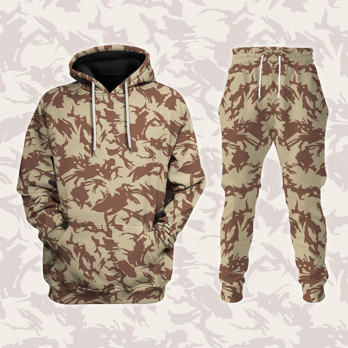 Bristish Desert (DPM) Camo Pattern Costume Hoodie Sweatshirt T-Shirt Tracksuit