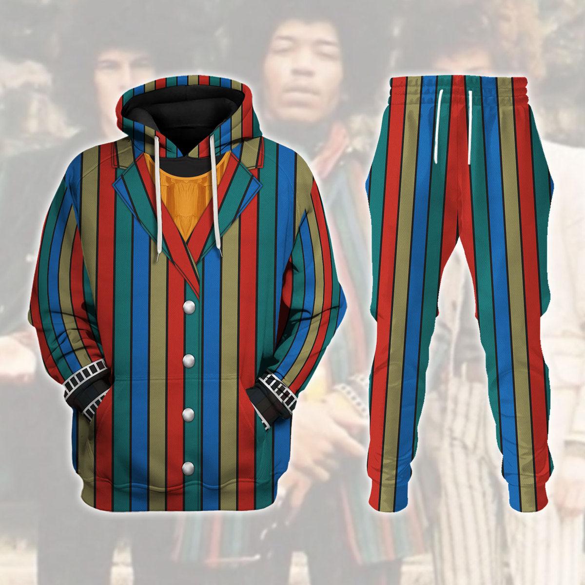 Burning Outfit Jimi Hendrix Costume Hoodie Sweatshirt T-Shirt Tracksuit