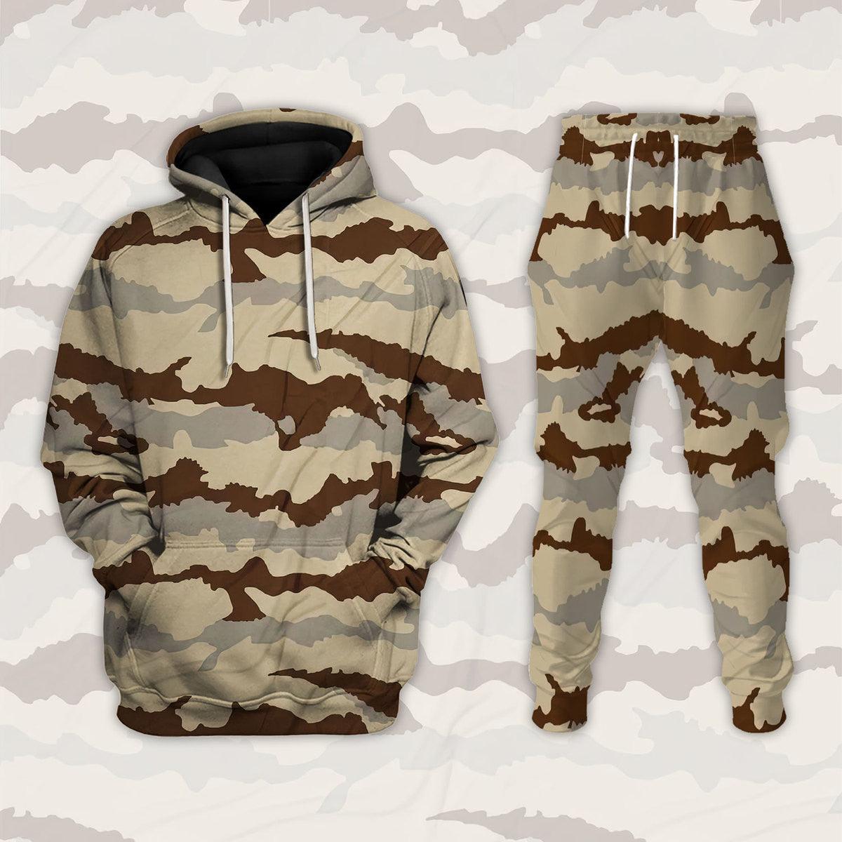 Camouflage Daguet Desert Camouflage Costume Hoodie Sweatshirt T-Shirt Tracksuit