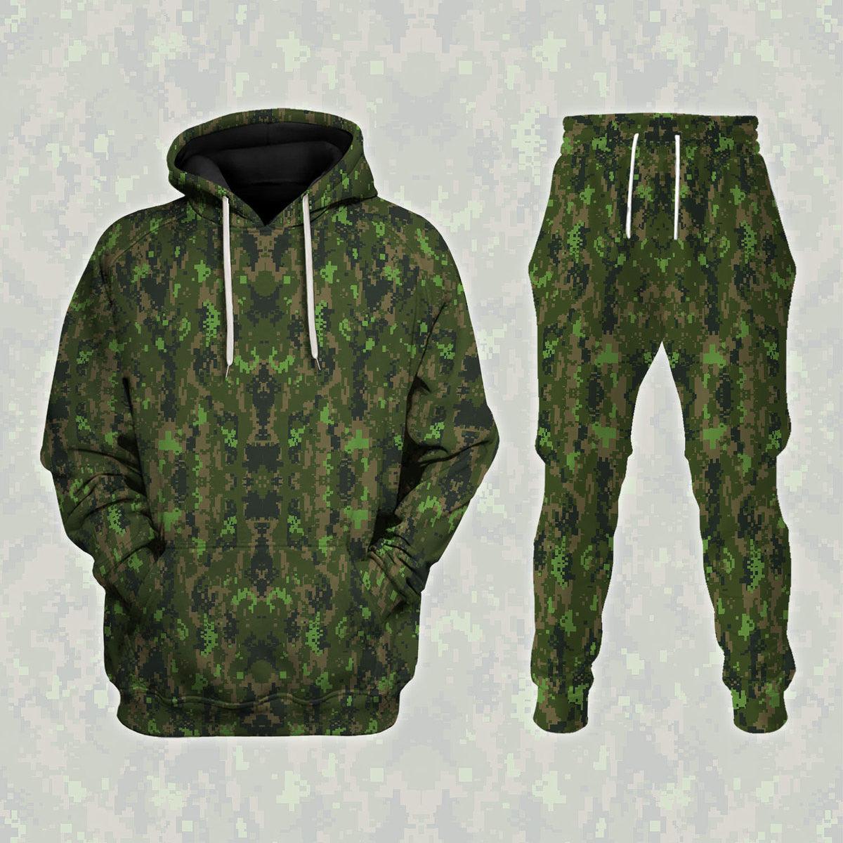 Canadian Disruptive Pattern CADPAT Canadian Armed Forces (CF) Hoodie Sweatshirt T-Shirt Tracksuit