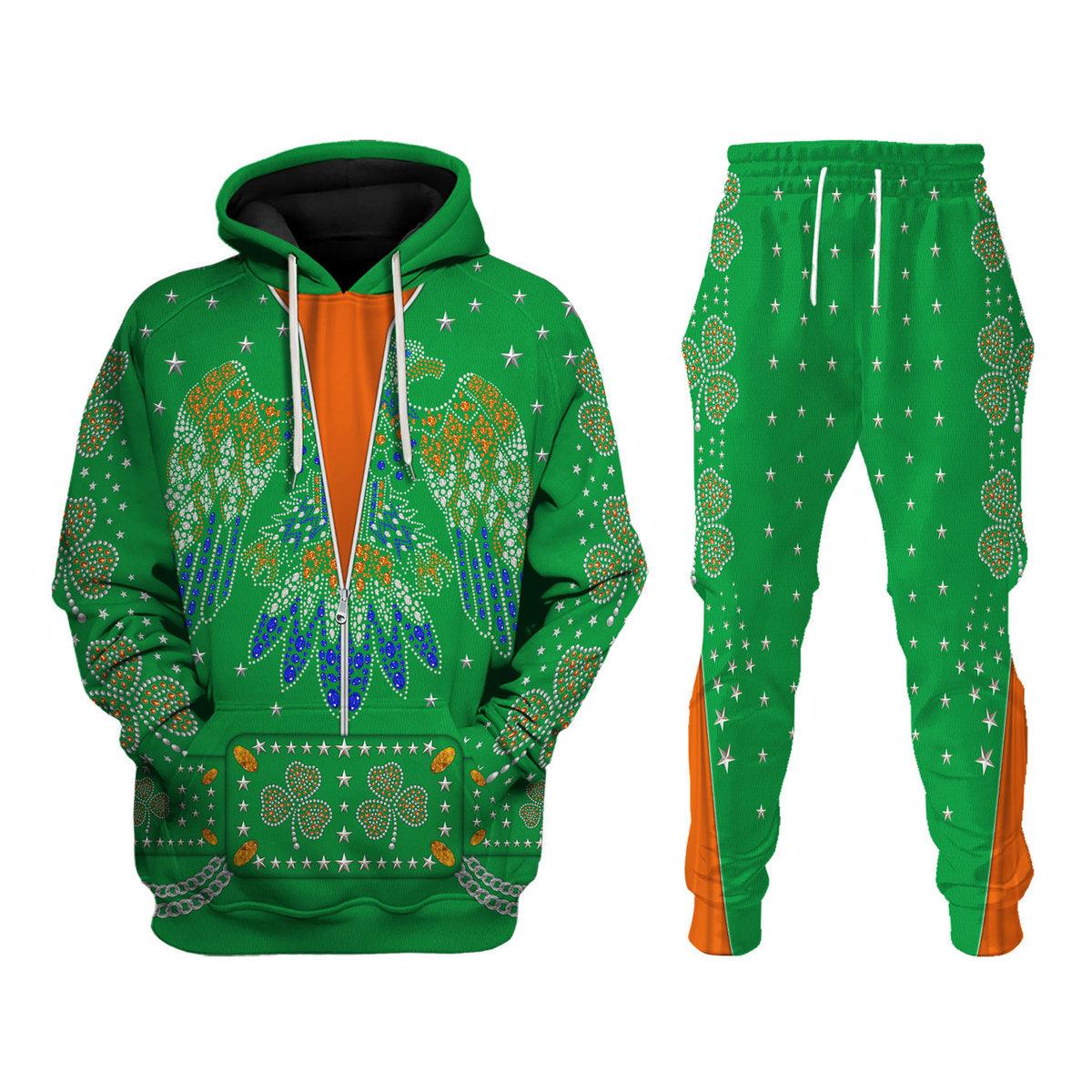 Celebrating the King: Elvis Presley Costume for St. Patrick’s Day Hoodie Sweatshirt T-Shirt Sweatpants