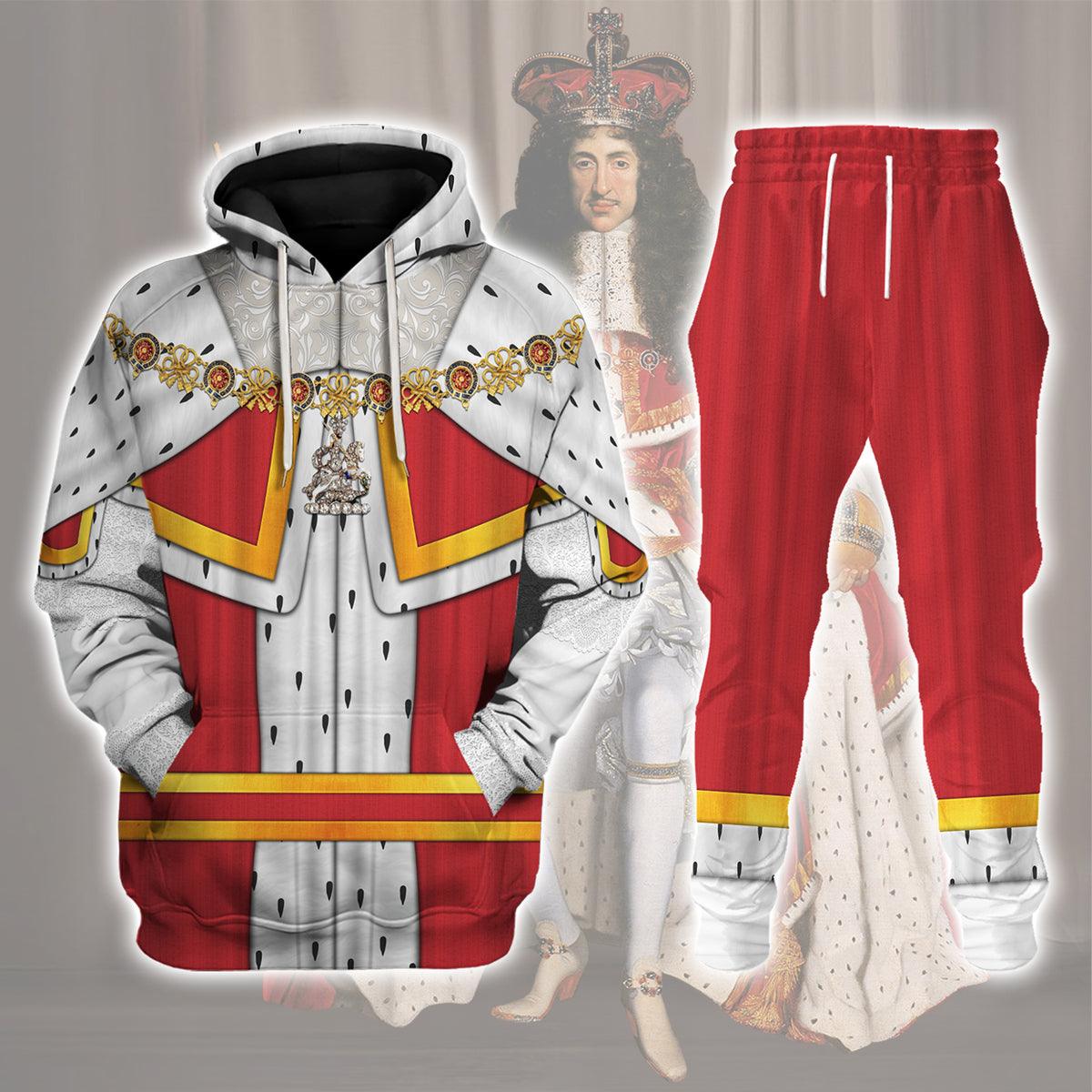 Charles II King of England Costume Hoodie Sweatshirt T-Shirt Tracksuit